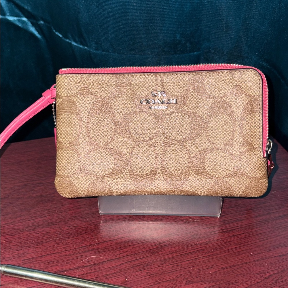 Coach double zip coated canvas EUC